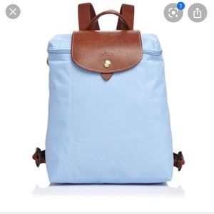 Baby blue long champ small backpack